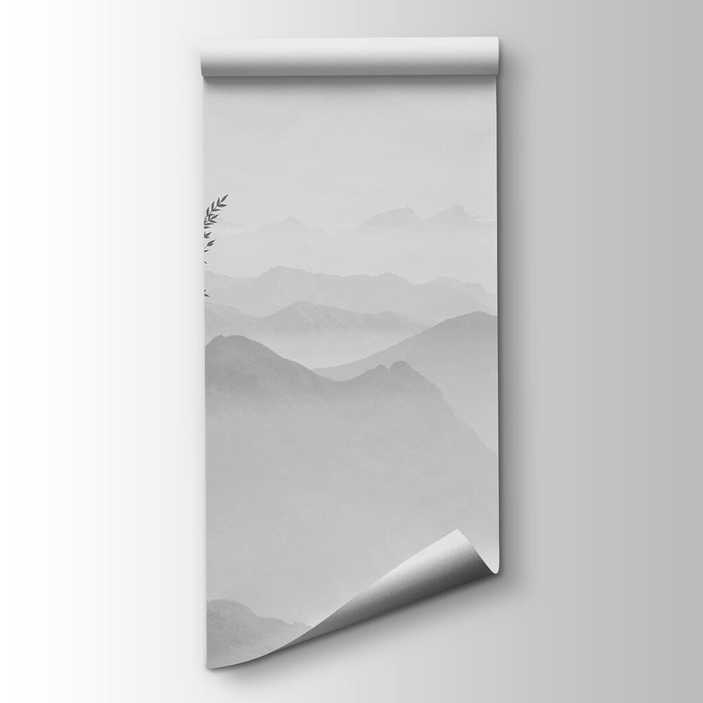 A landscape with mountains and plants A landscape with mountains and plants