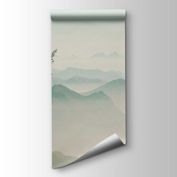 A landscape with mountains and trees A landscape with mountains and trees