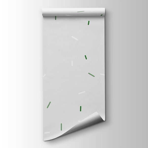 White background with green and white specks