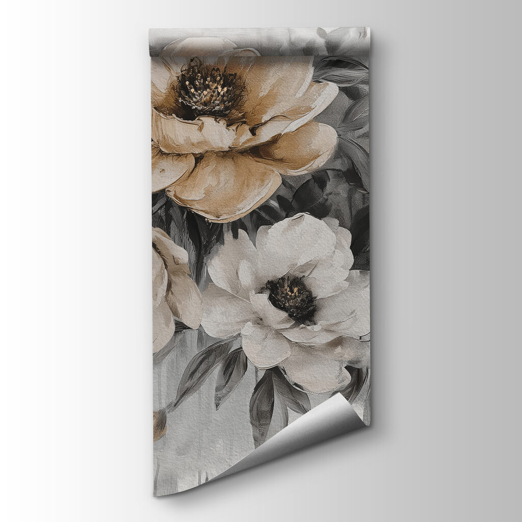 A painting of flowers on a white background
