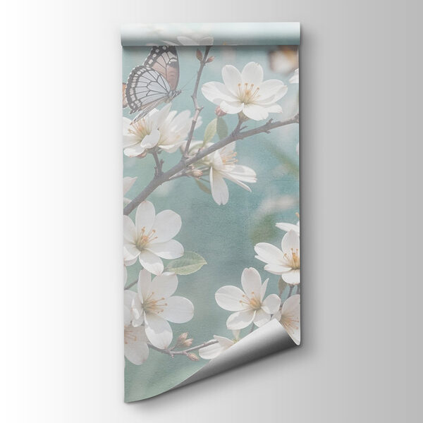 Butterfly on a white flower