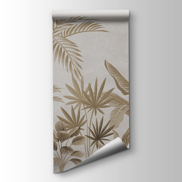 Wallpaper with plants and leaves
