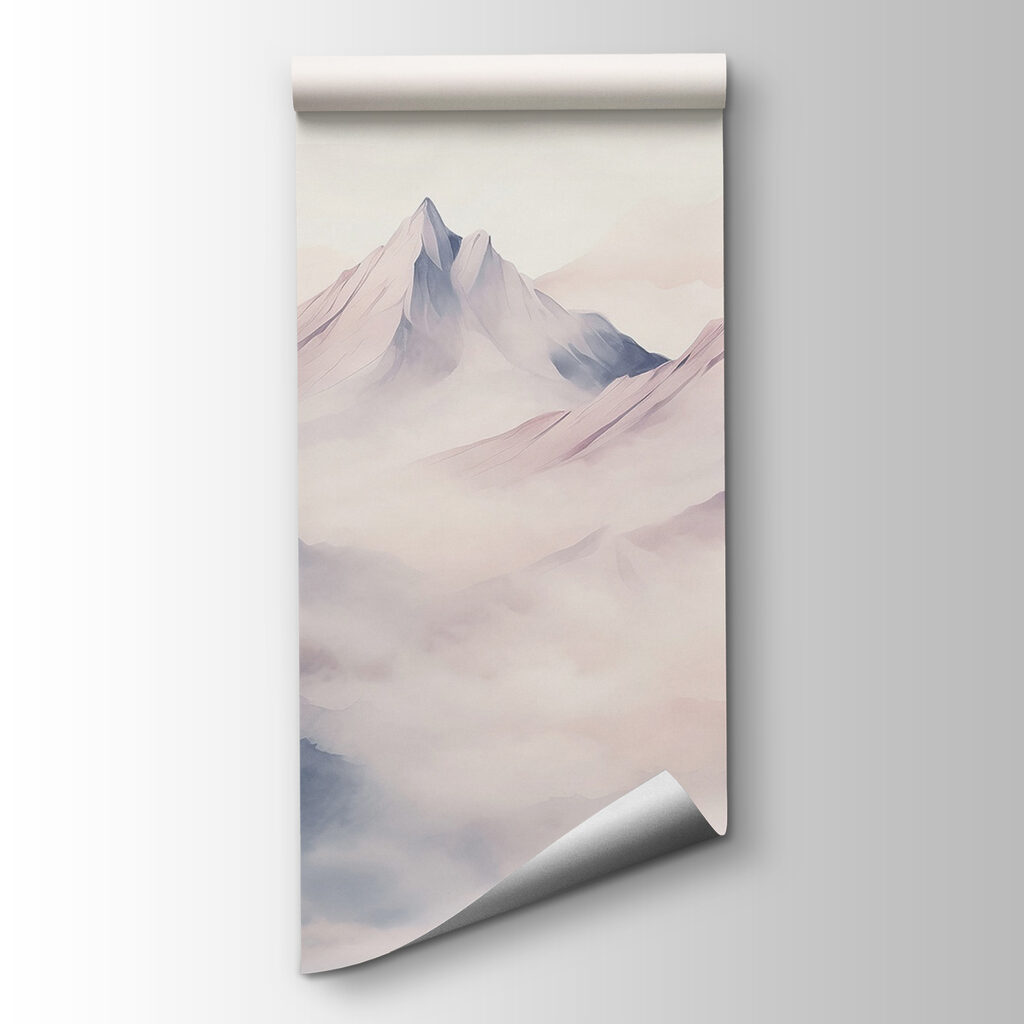 Mountain range with clouds