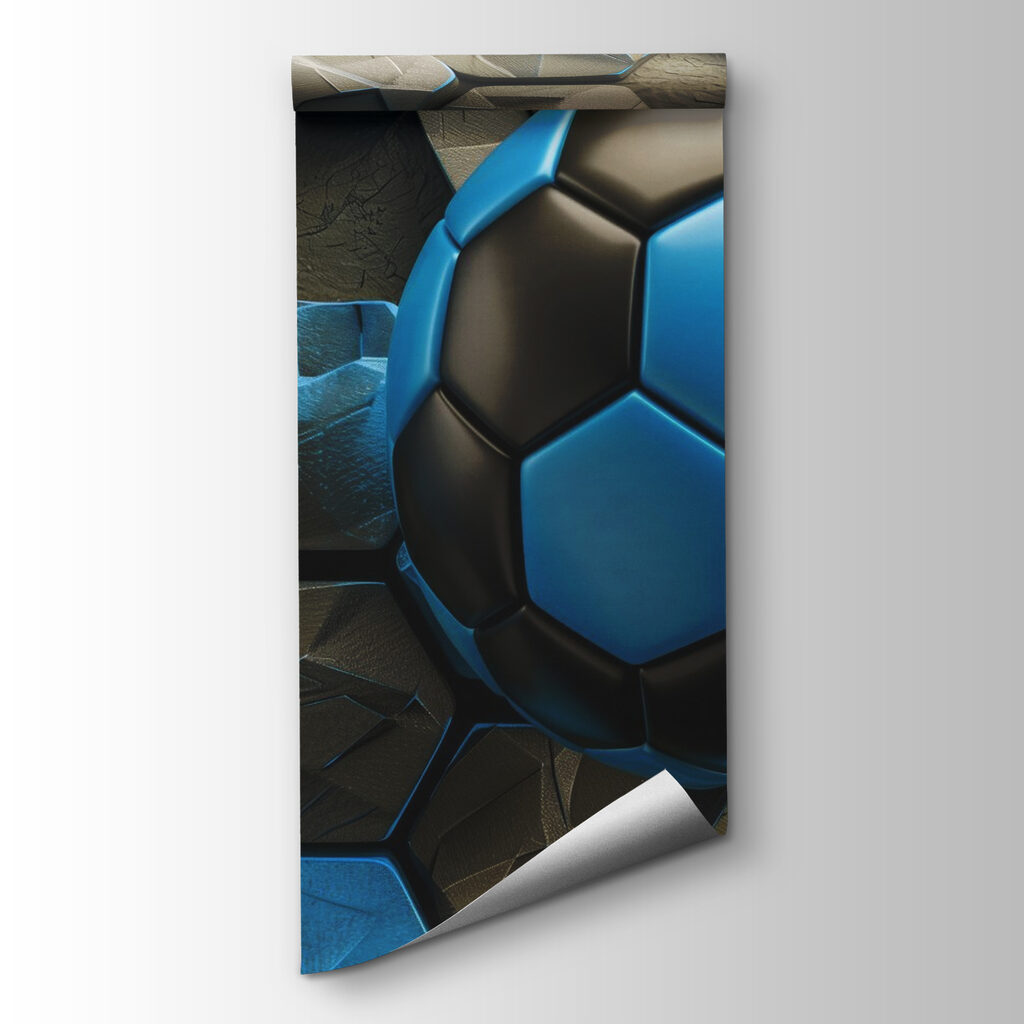 Blue and black football ball