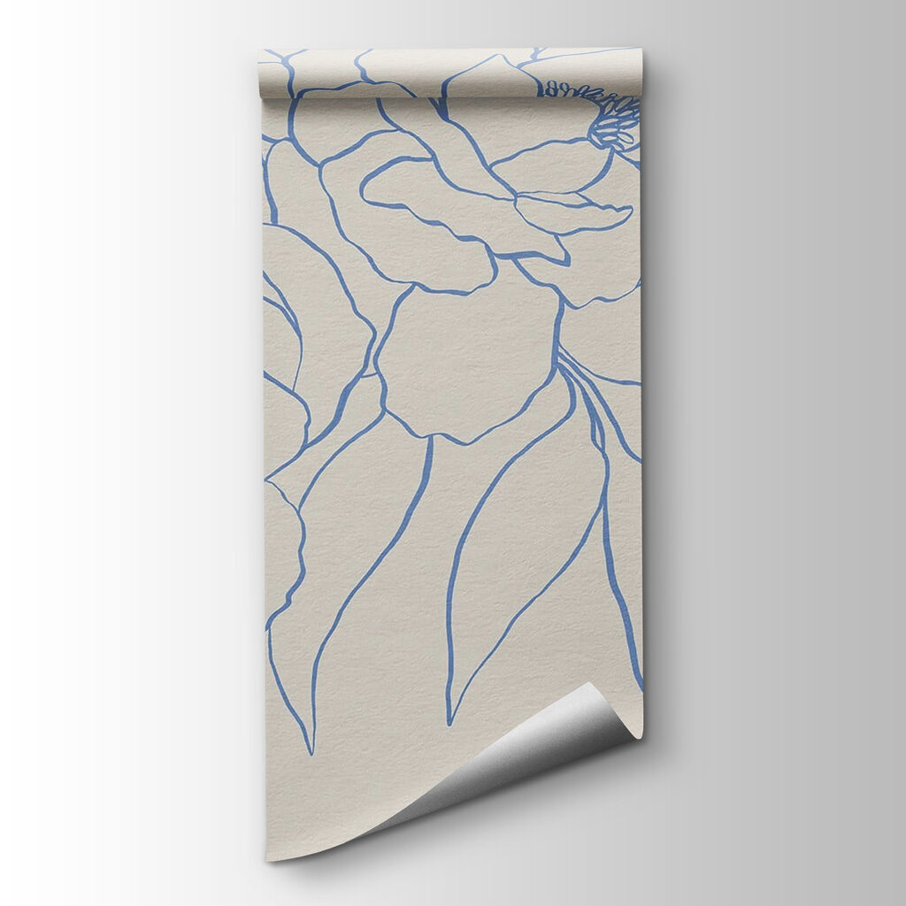 Drawing of flowers on a white surface Drawing of flowers on a white surface