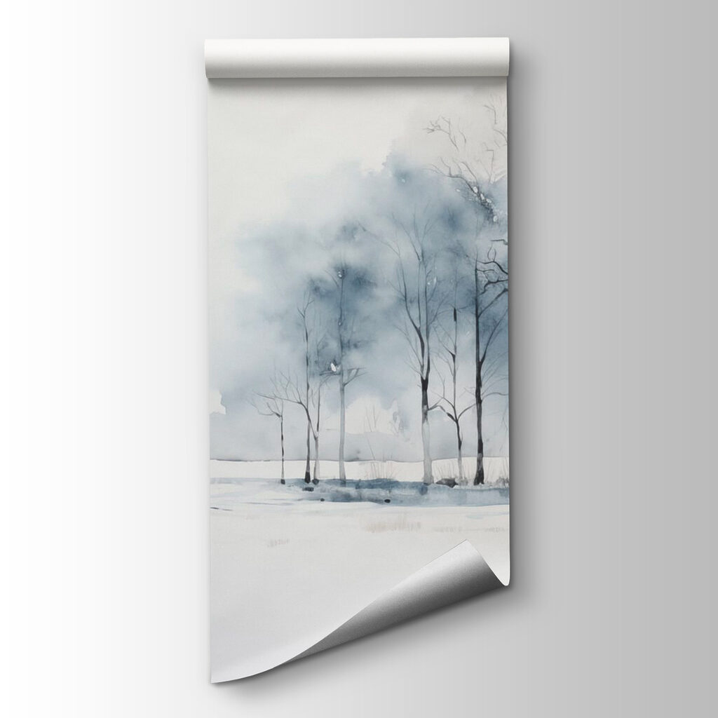 Group of trees in a snowy field