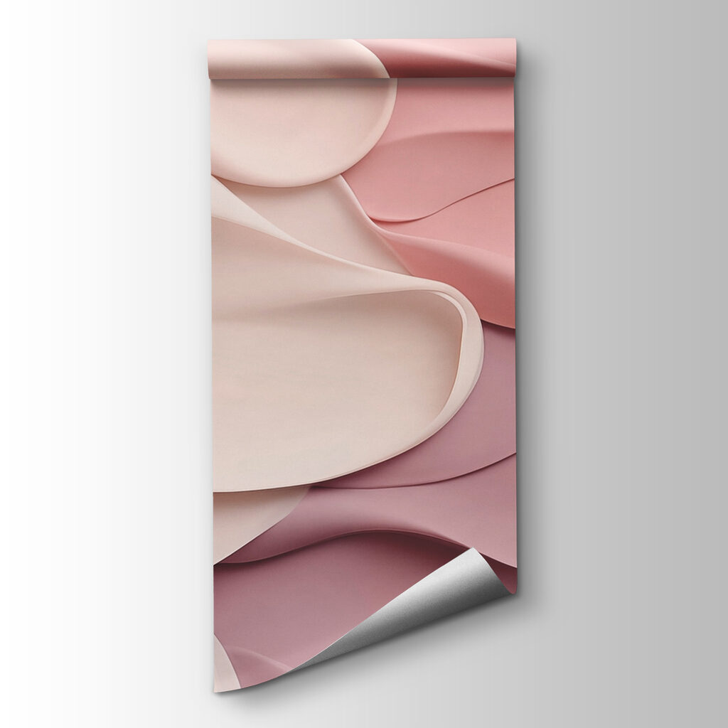 Group of pink and white wavy fabric