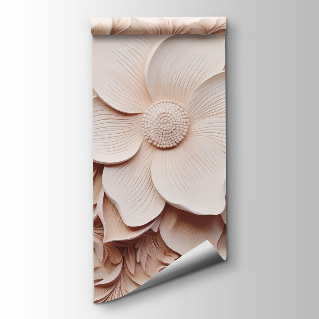 White flowers and leaves on a wall White flowers and leaves on a wall