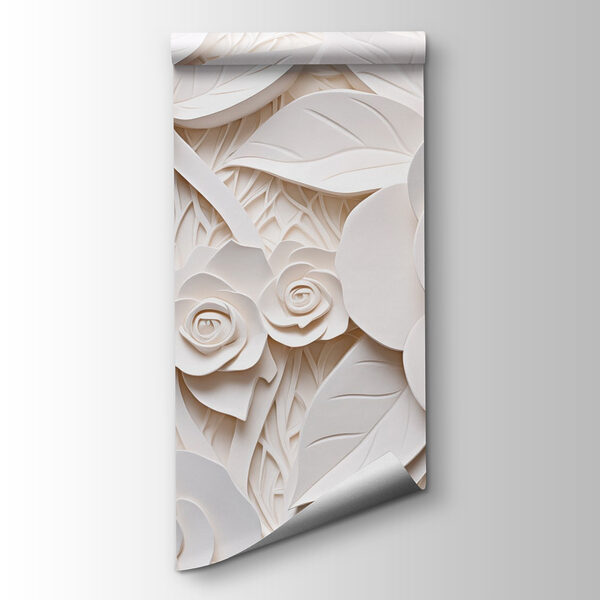 White paper flowers and leaves White paper flowers and leaves