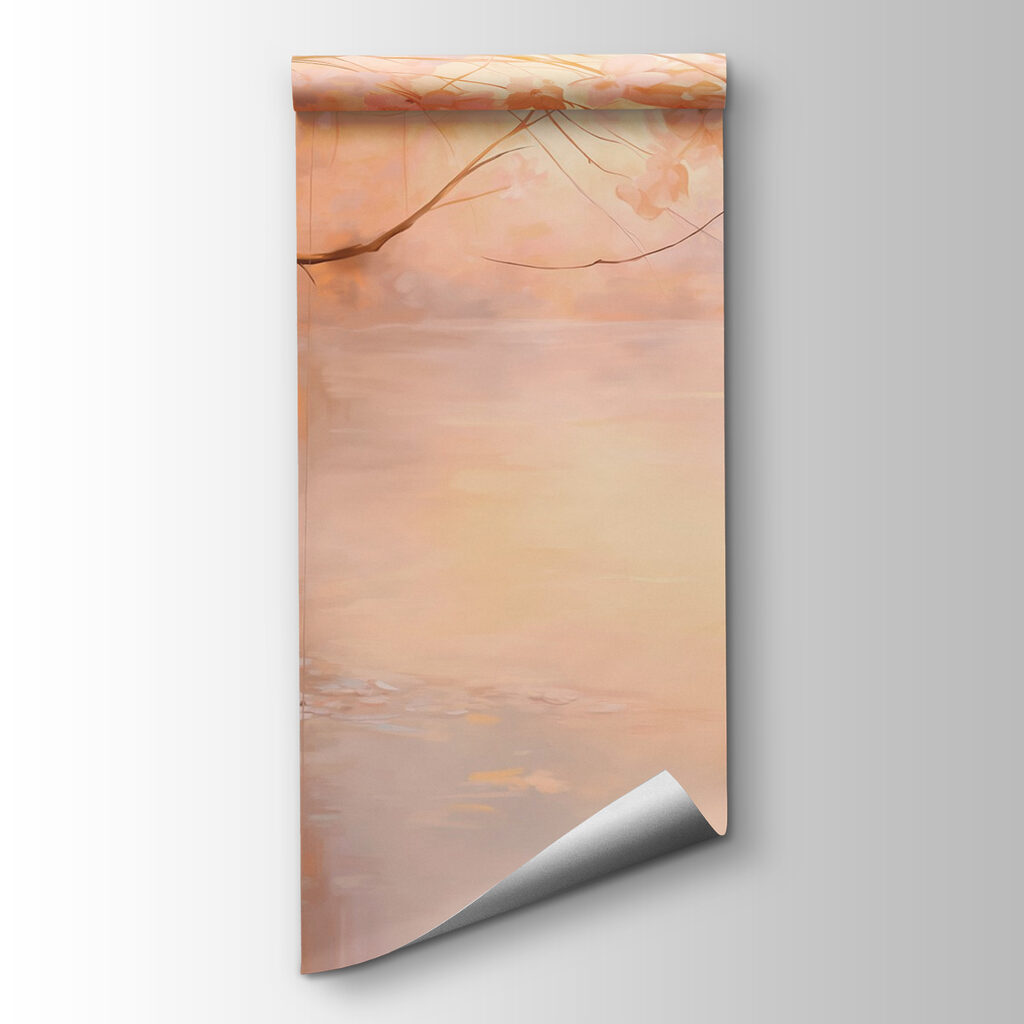 Painting of a tree branch with flowers