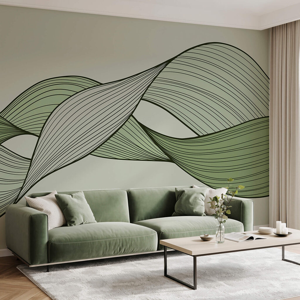 Grüne und schwarze Wellenlinien Grüne und schwarze Wellenlinien