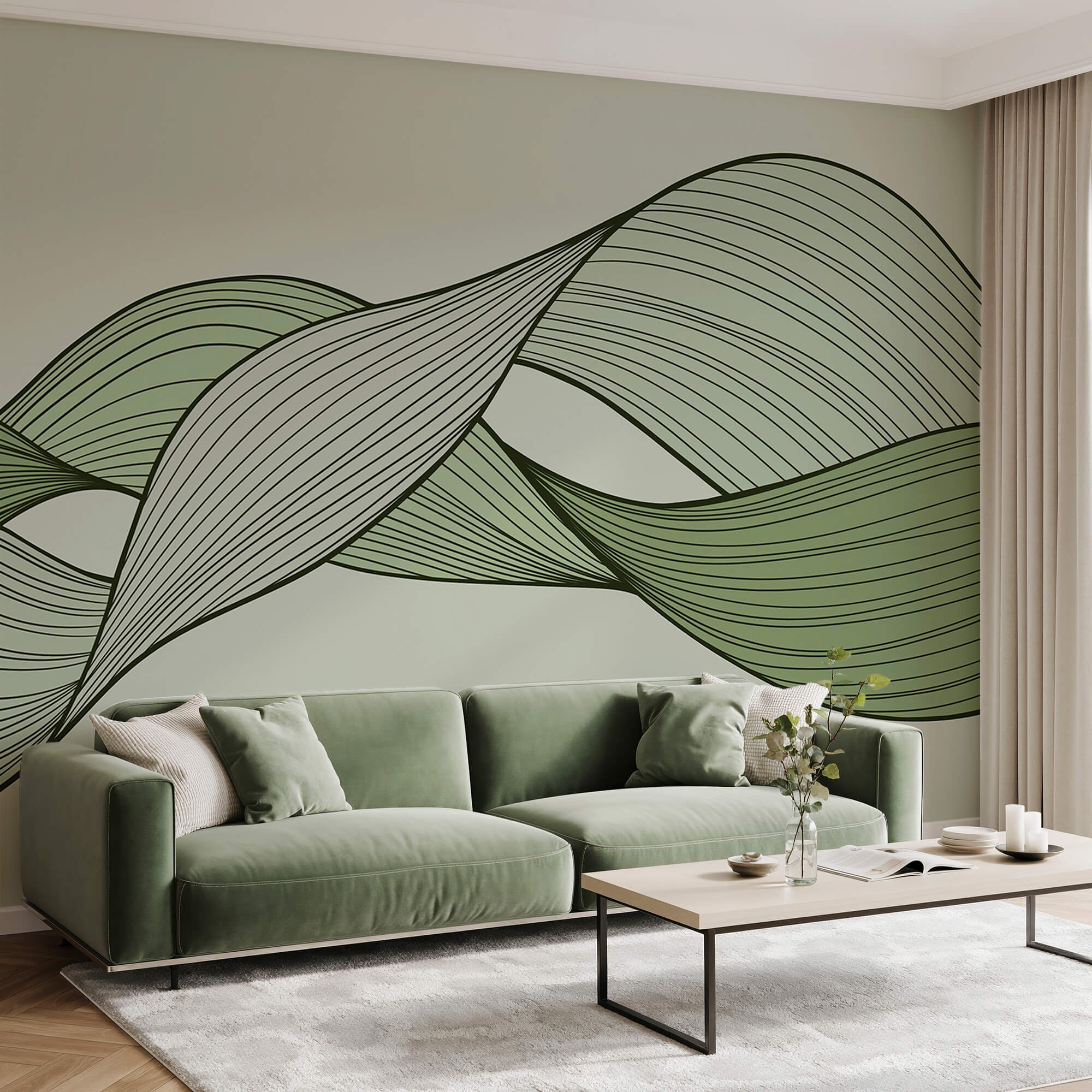 Grüne und schwarze Wellenlinien Grüne und schwarze Wellenlinien