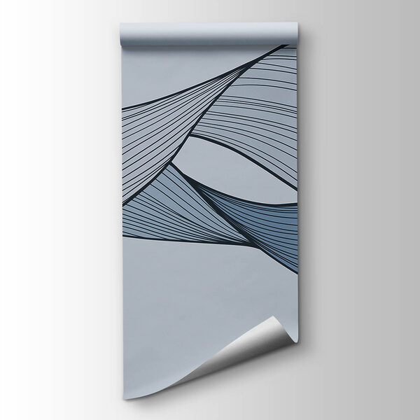 Blue and black wavy lines