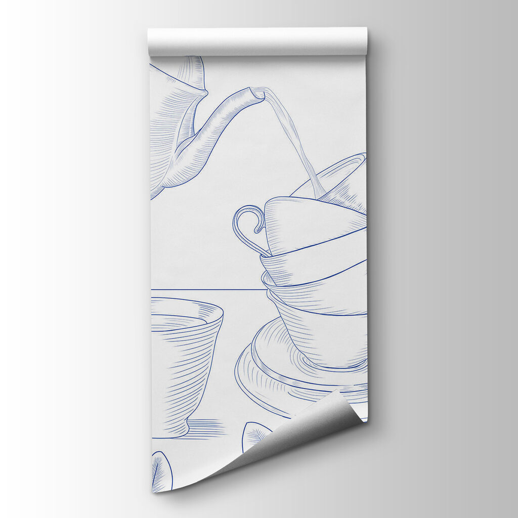 Teapot pouring into a stack of teacups Teapot pouring into a stack of teacups