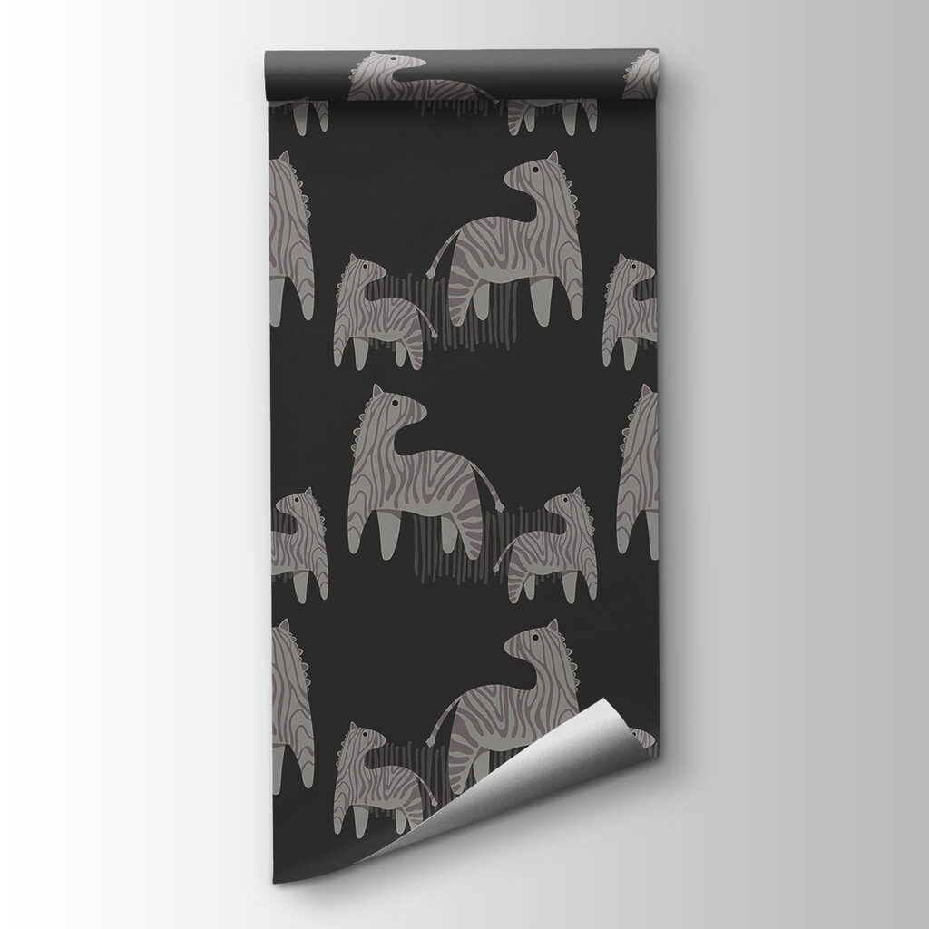 Pattern of horses on a black background Pattern of horses on a black background