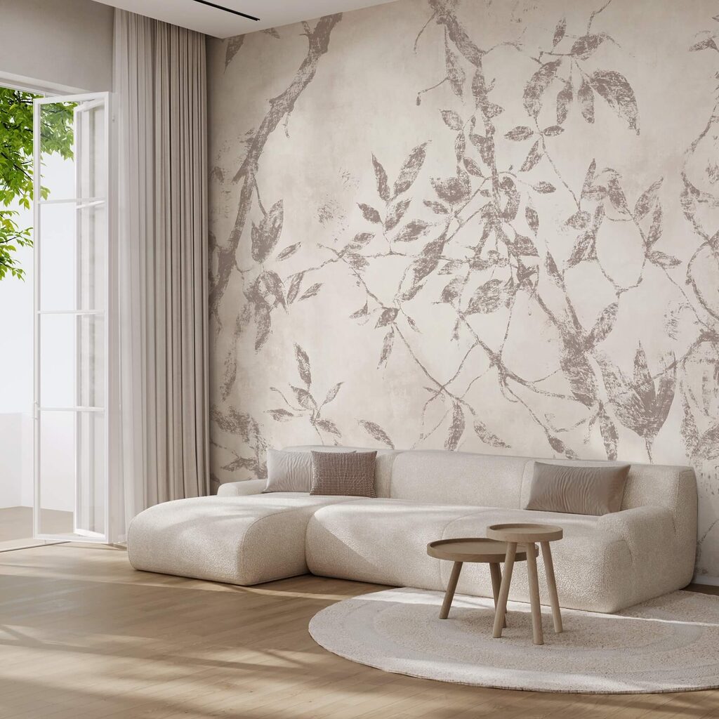 Blattmuster auf weichem Hintergrund