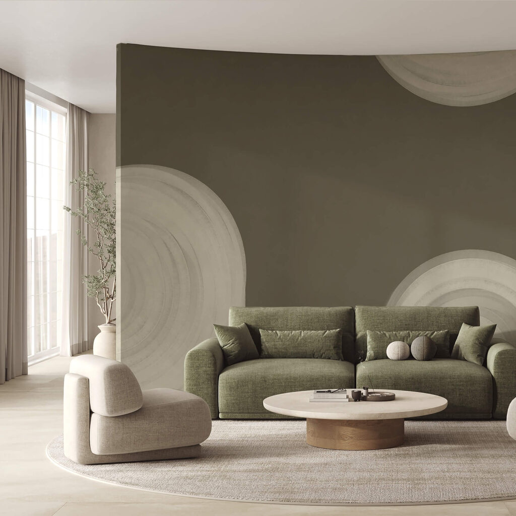 Weißes, wirbelndes Objekt auf braunem Hintergrund