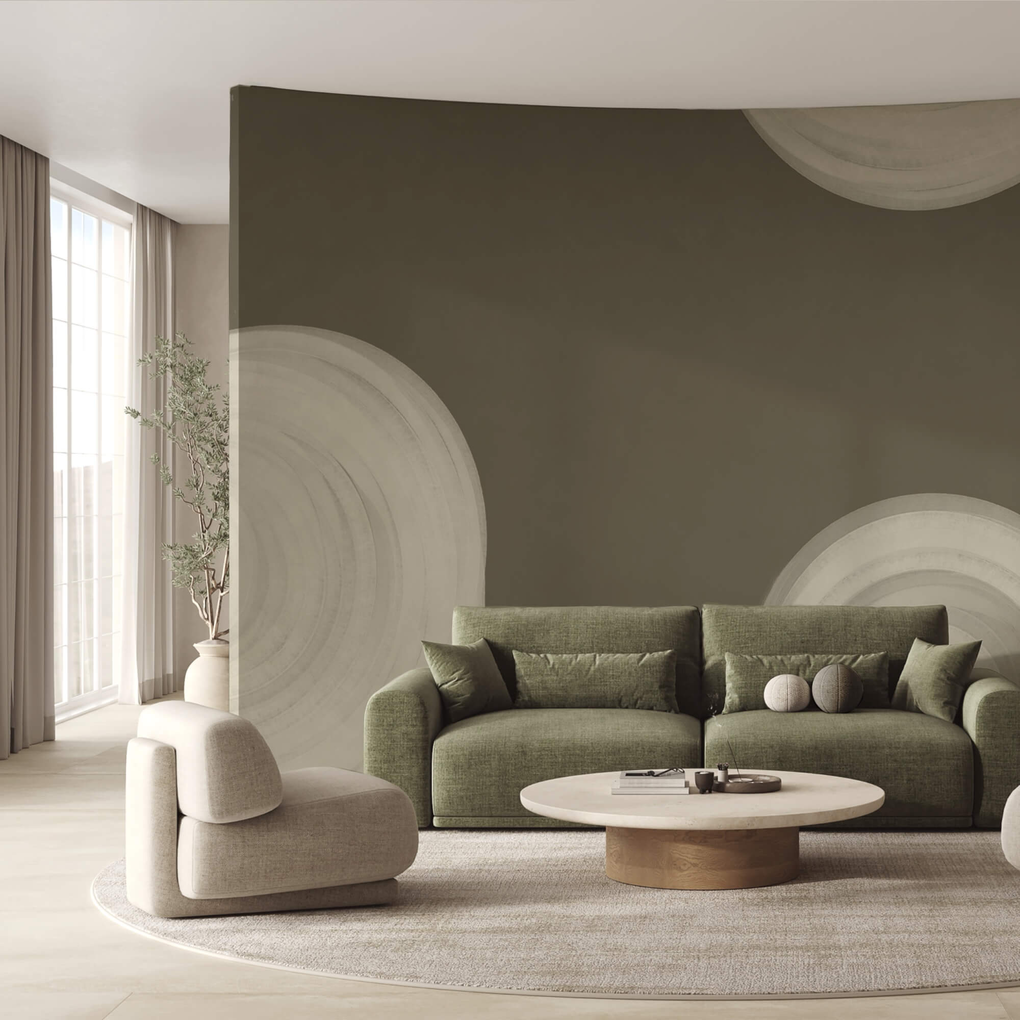 Weißes, wirbelndes Objekt auf braunem Hintergrund