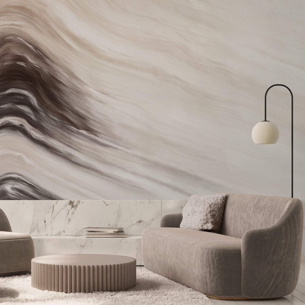 Abstrakte Wellen in sanften Farbtönen Abstrakte Wellen in sanften Farbtönen