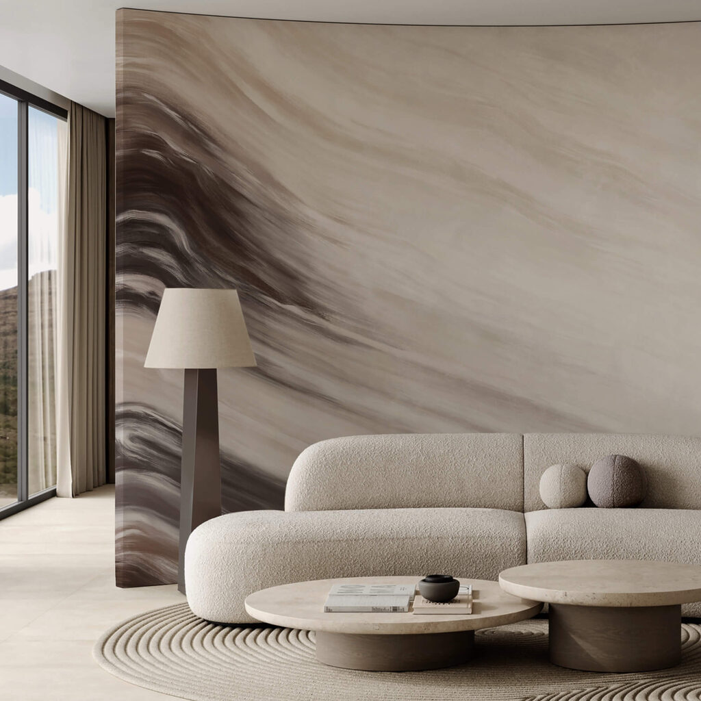 Abstrakte Wellen in sanften Farbtönen Abstrakte Wellen in sanften Farbtönen