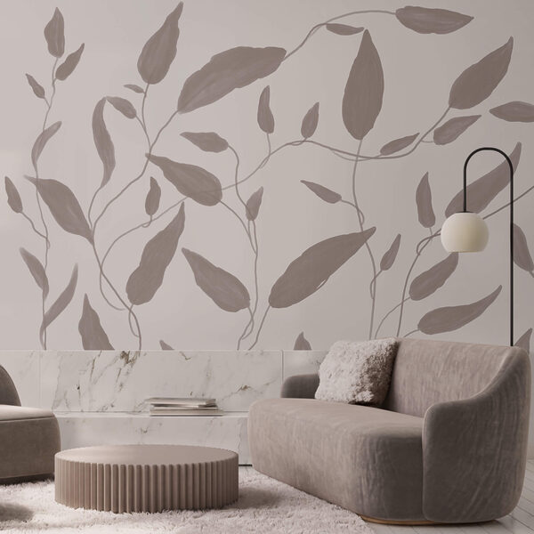 Zeichnung von Blättern auf weißem Hintergrund