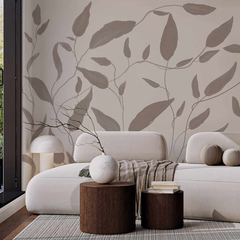 Zeichnung von Blättern auf weißem Hintergrund