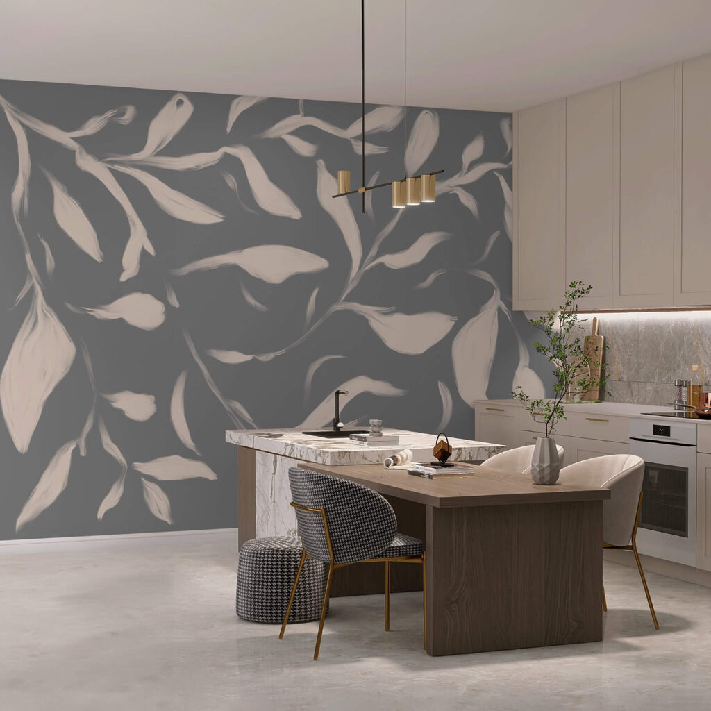 Zarte Blätter auf einem weichen Hintergrund