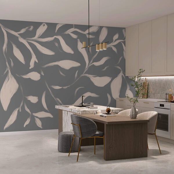 Zarte Blätter auf einem weichen Hintergrund