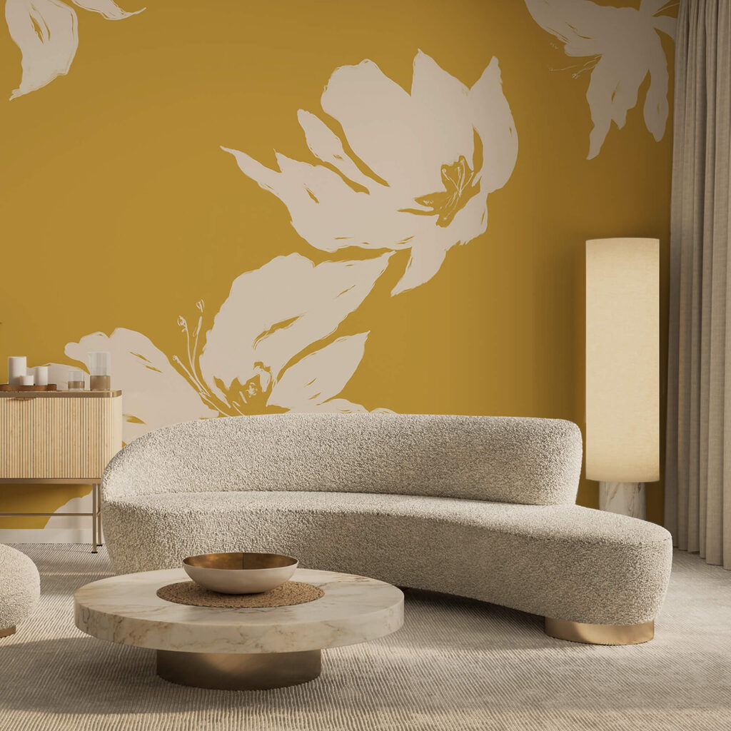 Blumenmuster auf warmem Hintergrund