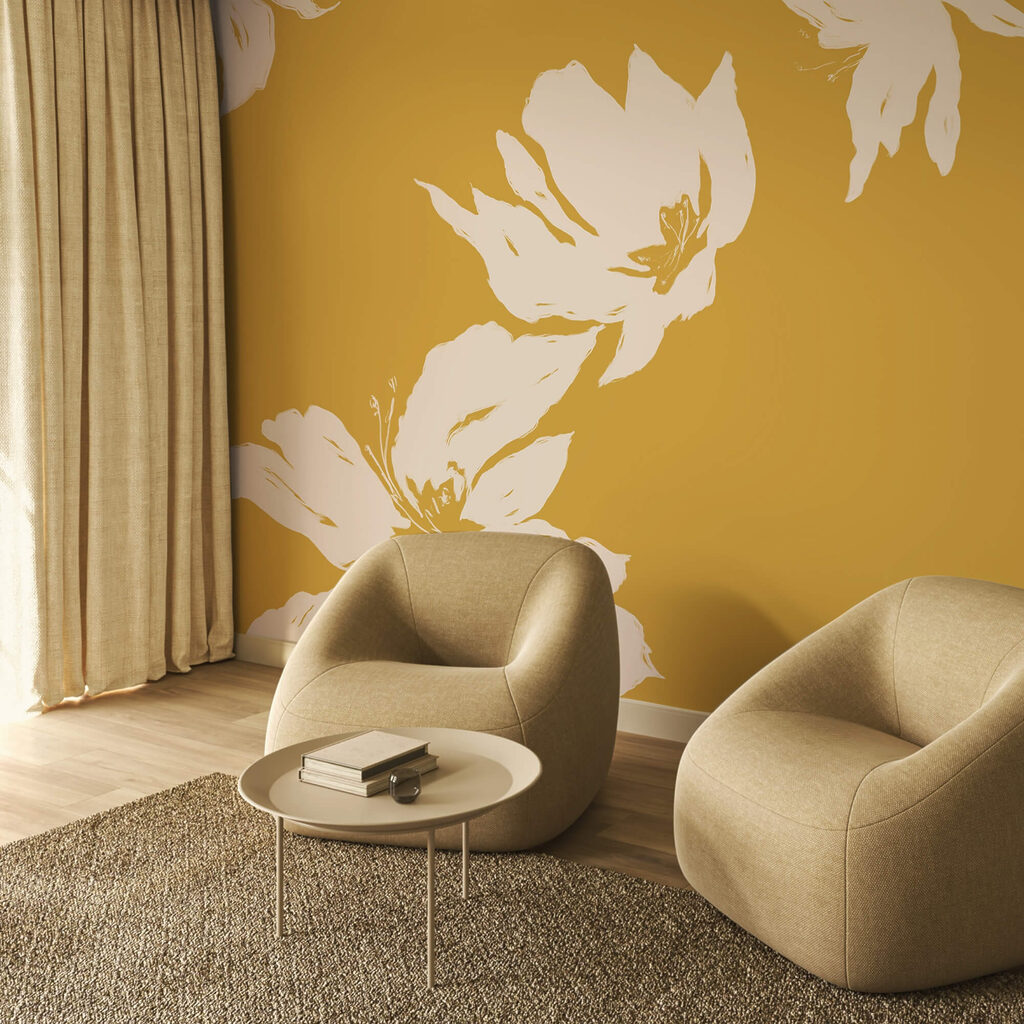 Blumenmuster auf warmem Hintergrund