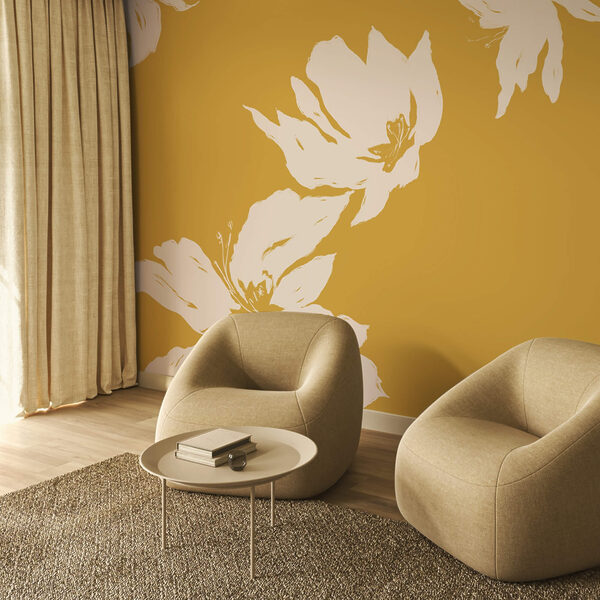 Blumenmuster auf warmem Hintergrund