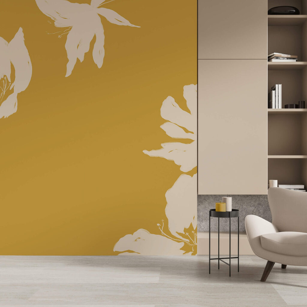 Blumenmuster auf warmem Hintergrund