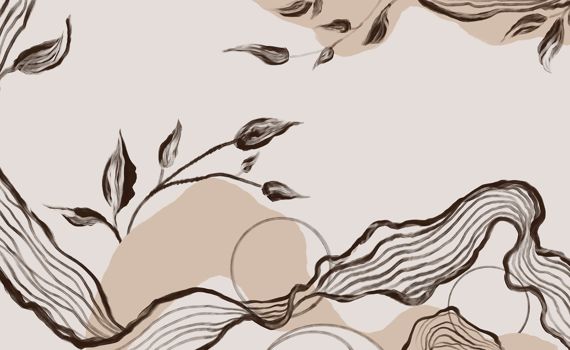 Elegant flowing lines with natural elements Elegant flowing lines with natural elements