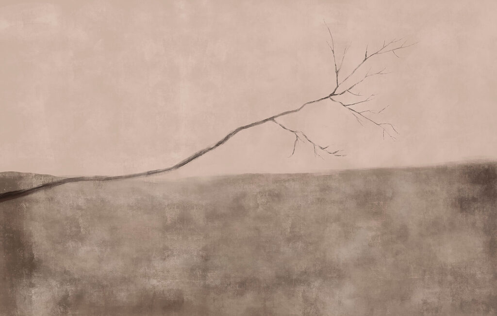 Tree branch in a field