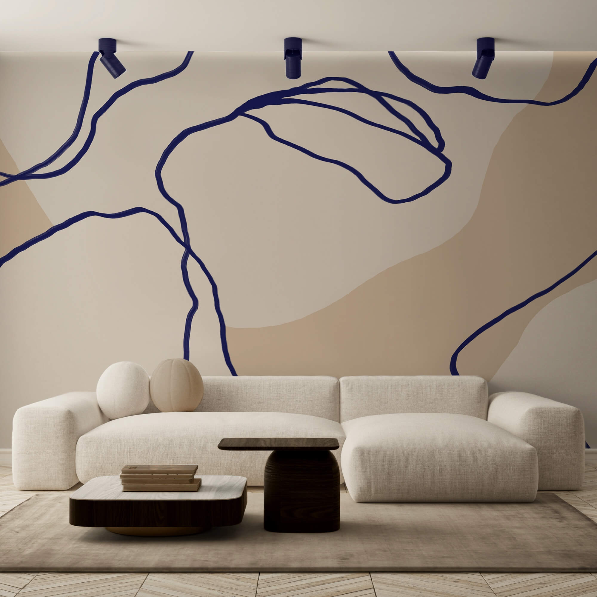 Fließende Linien auf weichem Hintergrund