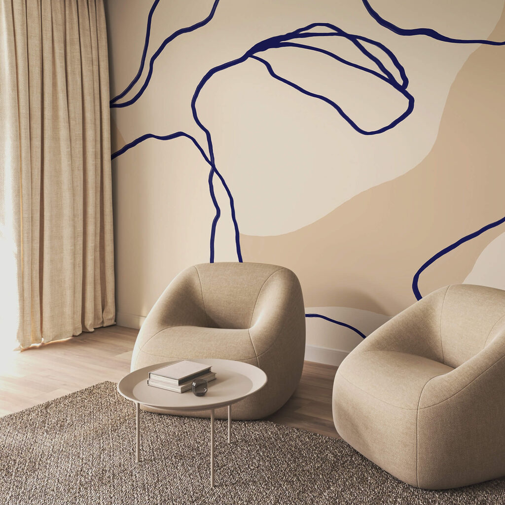 Fließende Linien auf weichem Hintergrund