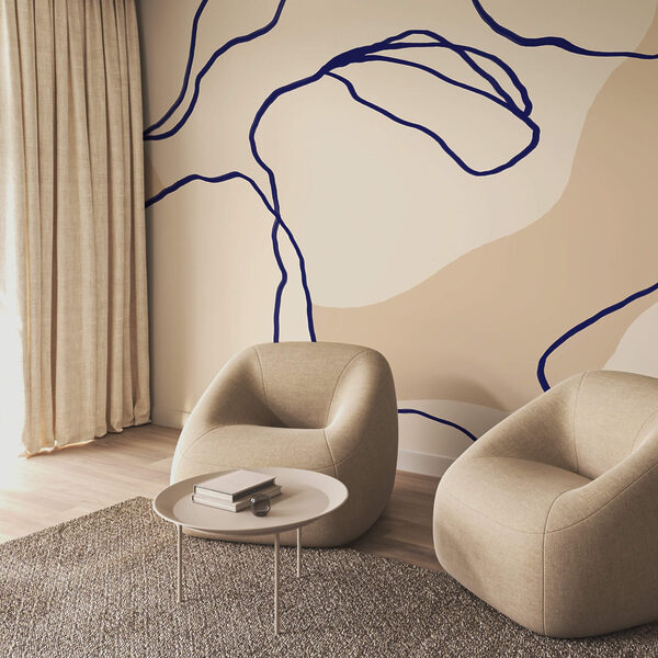 Fließende Linien auf weichem Hintergrund