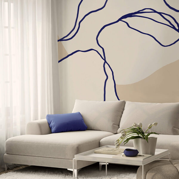 Fließende Linien auf weichem Hintergrund