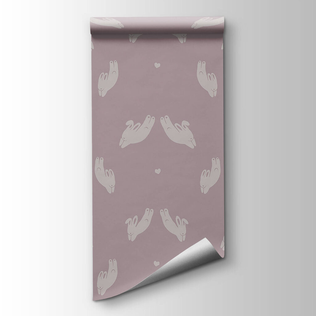 Pattern of rabbits on a purple background Pattern of rabbits on a purple background