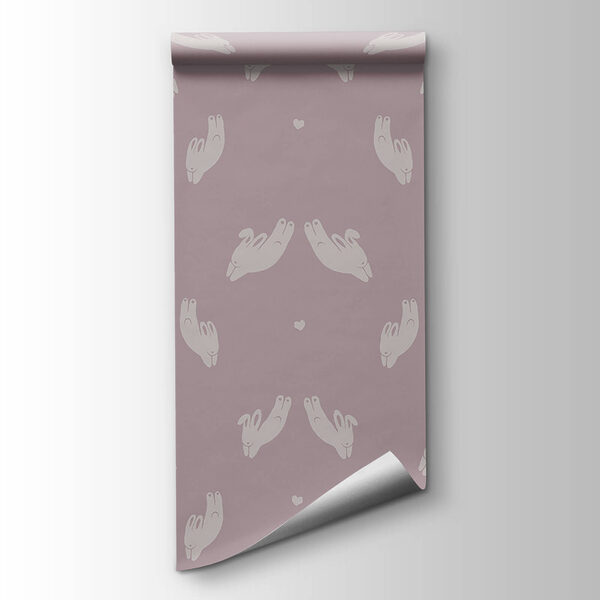 Pattern of rabbits on a purple background Pattern of rabbits on a purple background