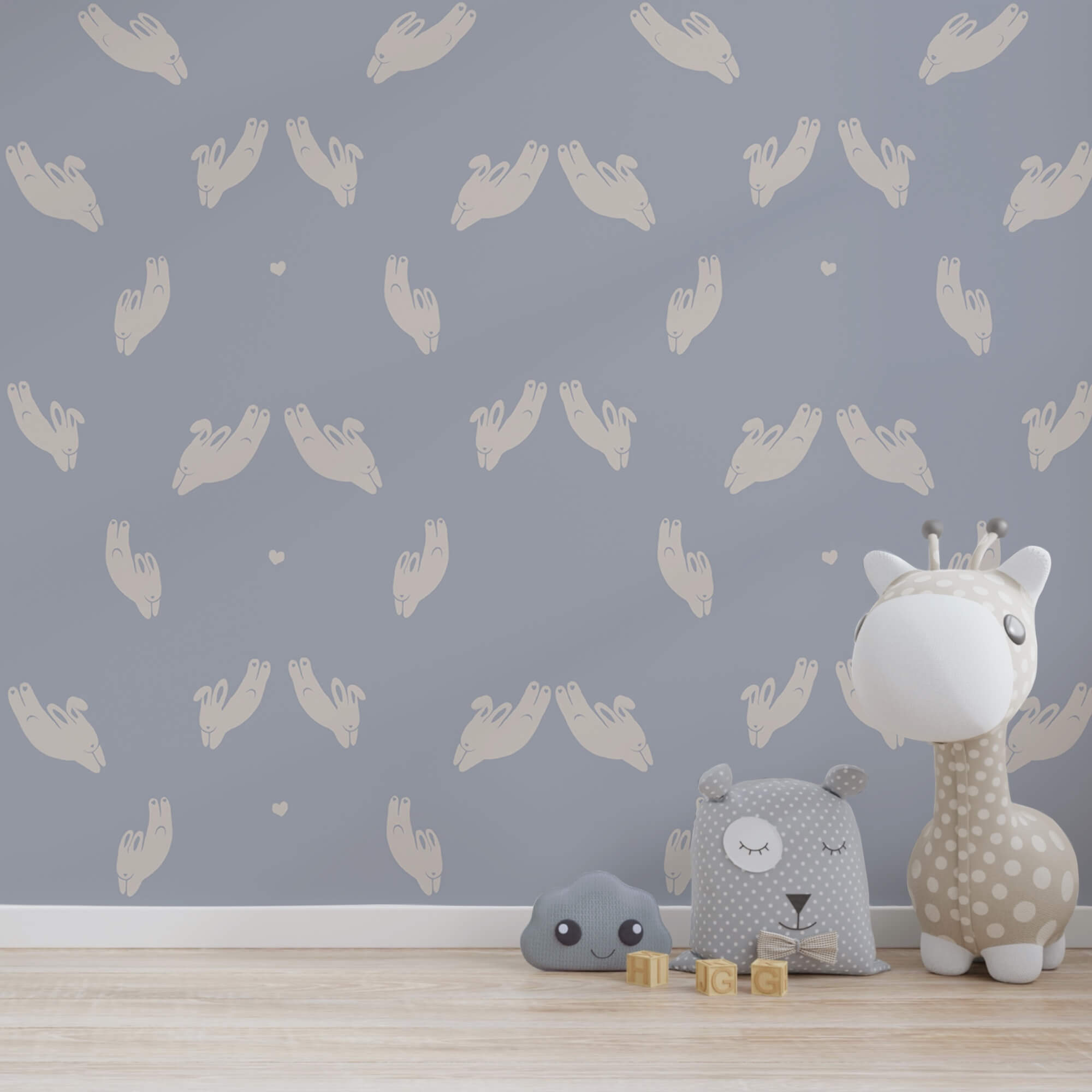 Handmuster auf blauem Hintergrund