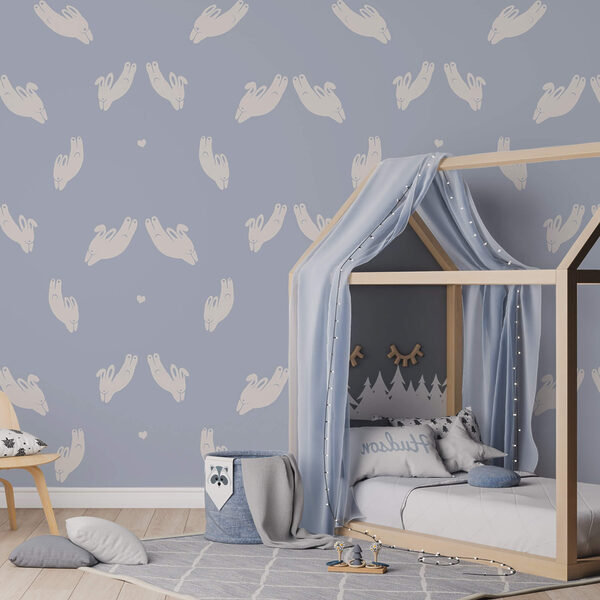 Handmuster auf blauem Hintergrund