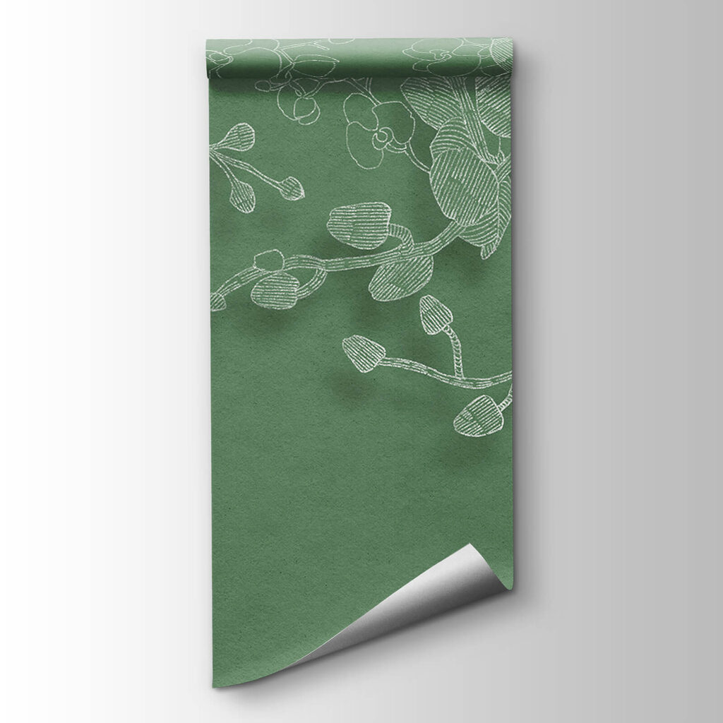 Delicate orchids against a green backdrop Delicate orchids against a green backdrop