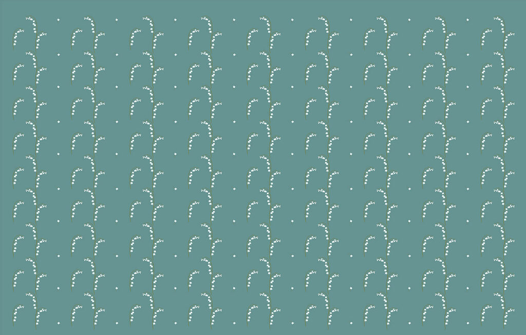 Pattern of white flowers on a blue background