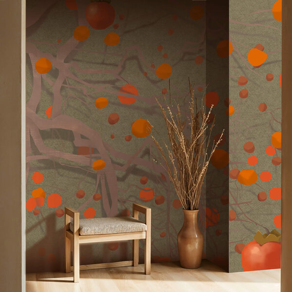 Baum mit orangefarbenen Früchten