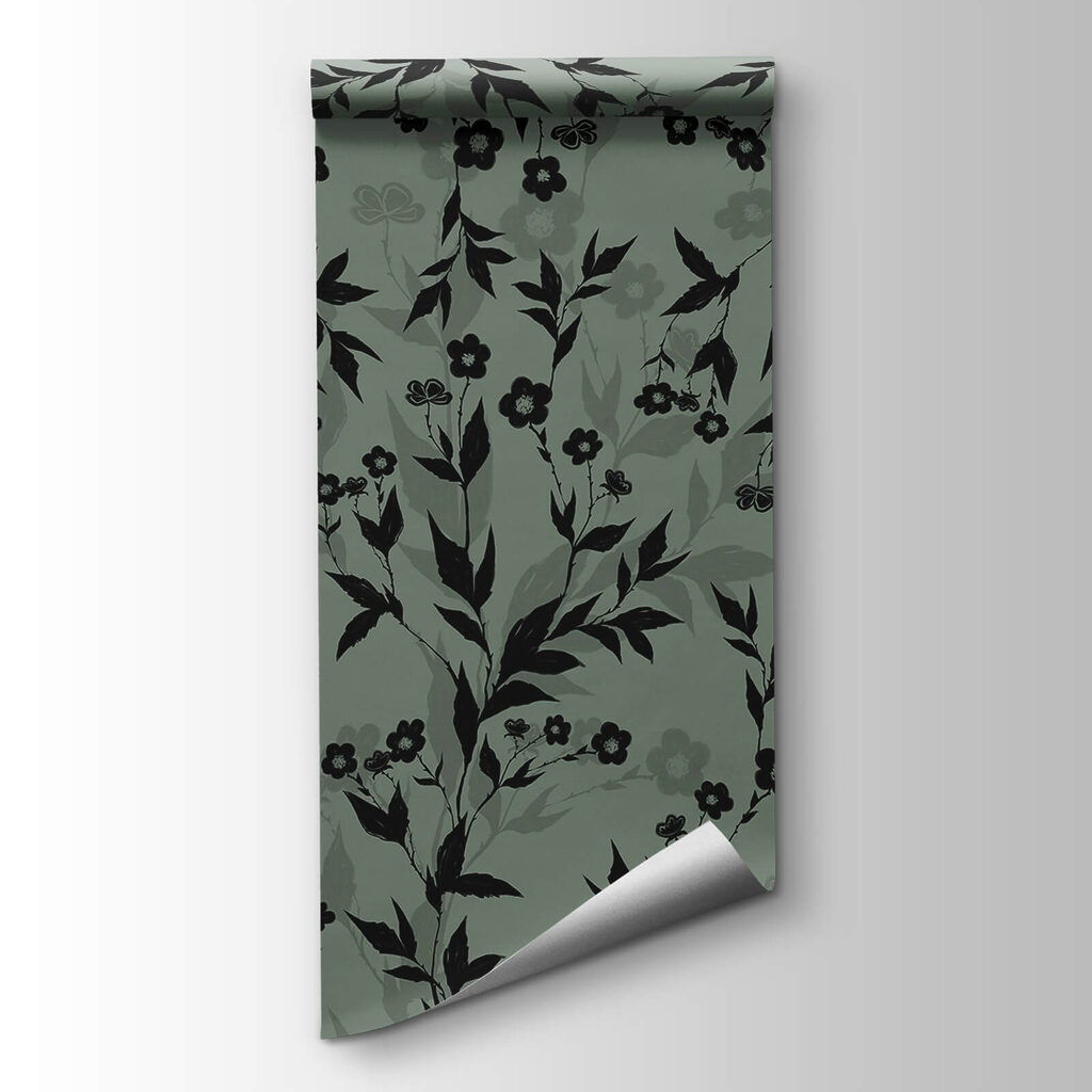 Black and white floral pattern