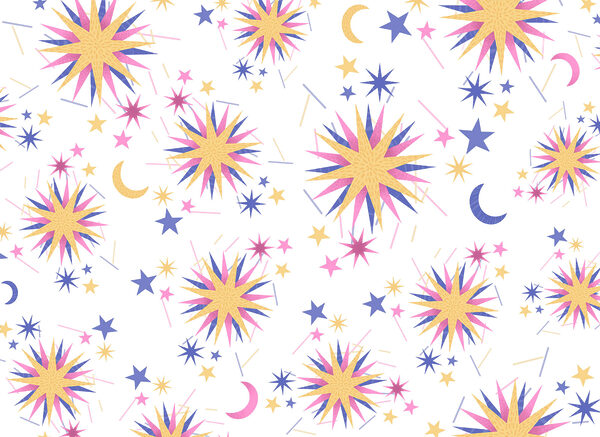 Pattern of stars and moon