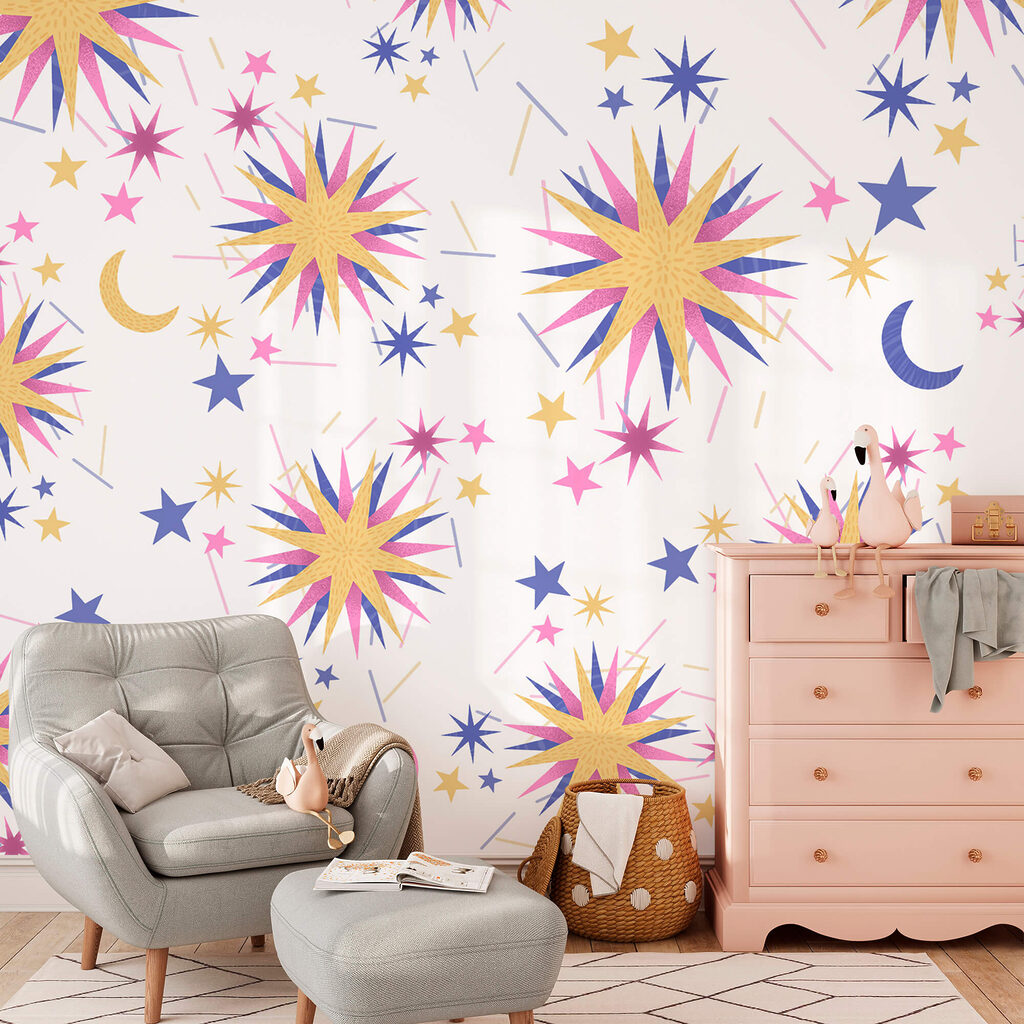 Muster aus Sternen und Mond