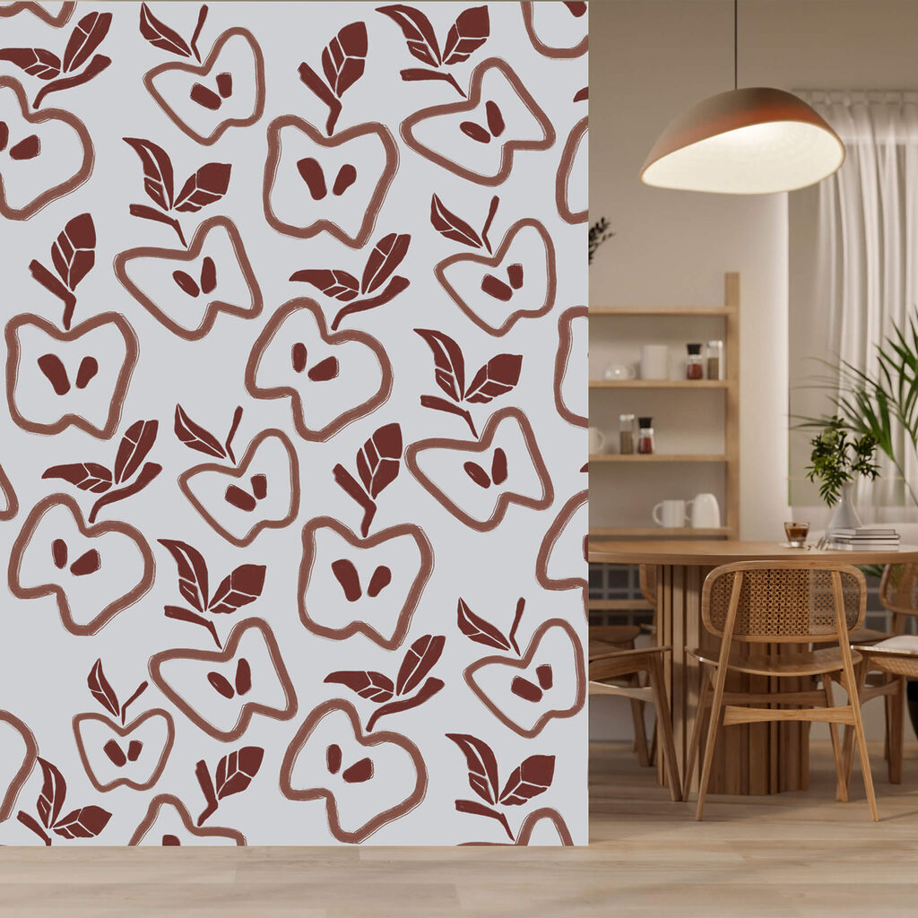 Muster aus Äpfeln und Blättern