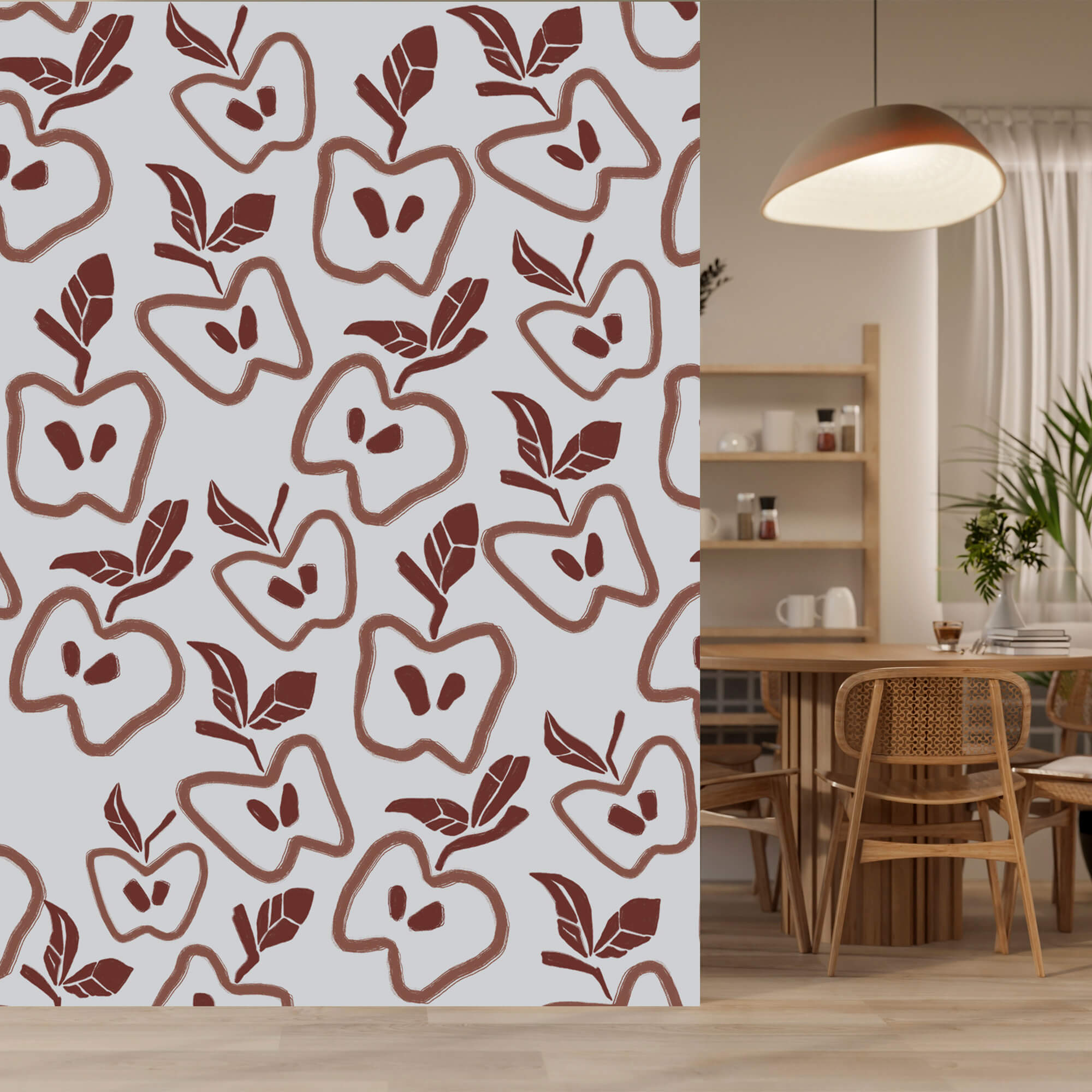 Muster aus Äpfeln und Blättern